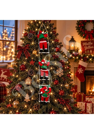 Yılbaşı Tırmanan Noel Baba 125 Cm 3lü