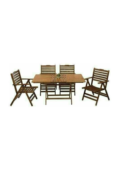 Ürgüp Katlanır Ahşap Bahçe Balkon Seti: 80X160 Masa + 4 Sandalye Ürgüp Katlanır Ahşap Bahçe Balkon Seti: 80X160 Masa + 4 Sandalye