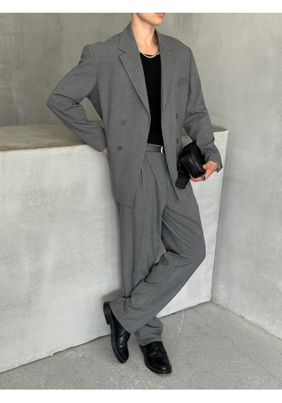 Erkek Oversize Rahat Kalıp Kruvaze Takım Elbise 001