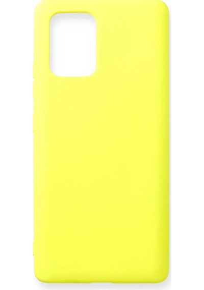 Gld-spt- Newface Samsung Uyumlu Galaxy A91 / S10 Lite Kılıf Nano İçi Kadife Silikon - Sarı