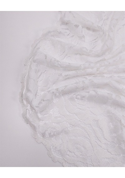 Beyaz Renkte İnce Yumuşak Dantel Kumaş Elbiselik & Abiyelik 140x275cm-12575