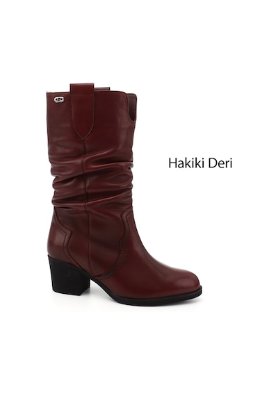 Gönderi(R) Gönderi R Kadın Bordo Antik Kalın Topuklu Körüklü Hakiki Deri Çizme Gkzc13447531 Bordo