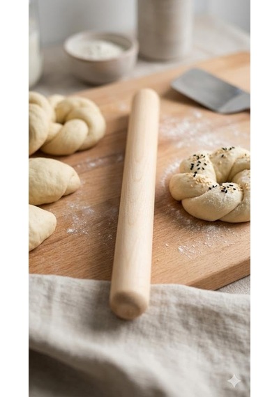 26 Cm Ahşap Mini Oklava - Hamur Açma Ve Poğaça Çörek Mantı Yapımlarındaki Yardımcınız