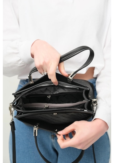 Just Polo 5 Bölmeli Şık El & Omuz Çantası Shoulder Bag Ebat : 22 X 25 Cm Siyah