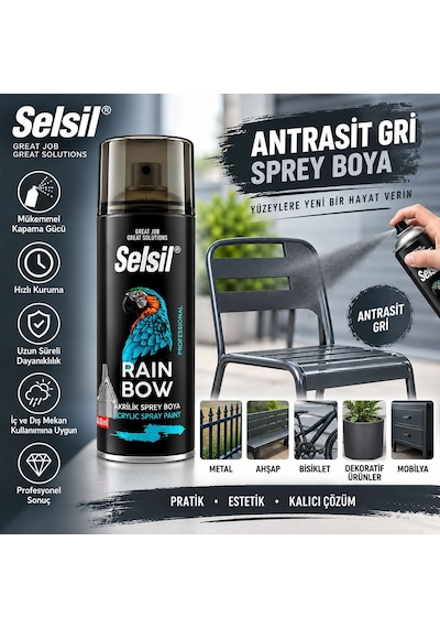 Antrasit Gri Sprey Boya 400 Ml Çok Renkli