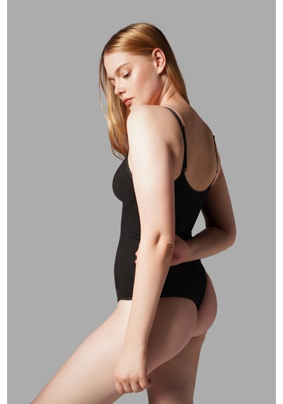 Çıtçıtlı String Body Korse 9052 Siyah