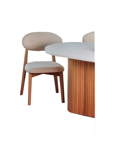 Marsilya İskandinav Natural Ahşap Masa Sandalye Takımı 90x130 Natural