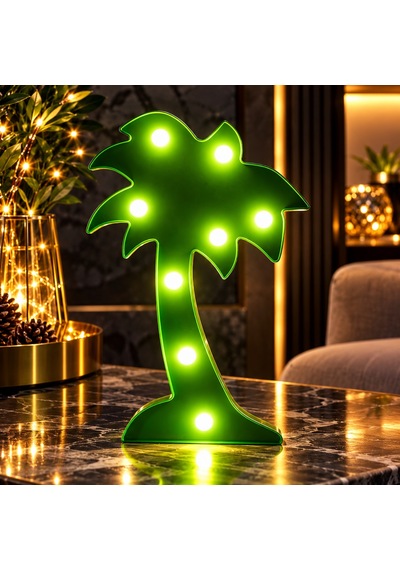 Led Işıklı Palmiye Ağacı Gün Işığı Led Işıklı Ağaç Yılbaşı Ağacı Dekorları Yılbaşı Aksesuarları 25 CM