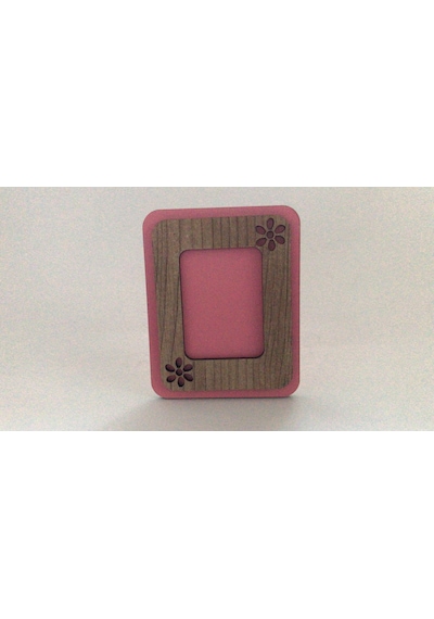 Vesikalık Fotoğraf Çerçevesi Mini Ahşap İşlemeli Mıknatıslı