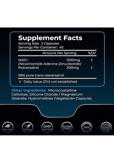 Wellnees Labs Nad + Resveratrol 1500 Mg 90 Kapsül- Usa Menşei.ithal-dmmedicine'den
