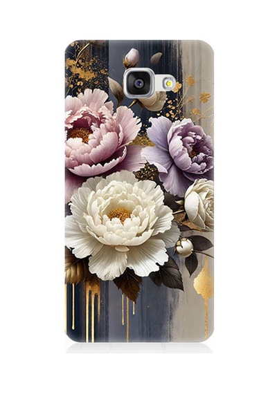 Samsung Galaxy A5 2016 Uyumlu Altın Gölge Peony Büyüsü Desenli Silikon Kılıf Çok Renkli