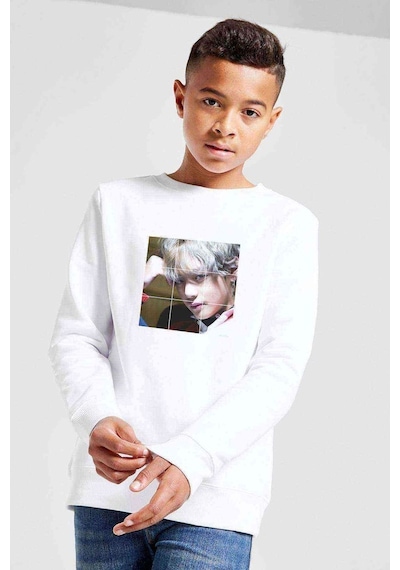 Tshirthane K Pop Koreli Muzik Grubu Kpop Baskılı Unisex Çocuk Beyaz Sweatsh