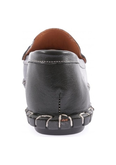 Dgn 600-23y Kadin Dikiş Detayli Metal Tokali Loafer Ayakkabi 600-2109-R1534 Siyah
