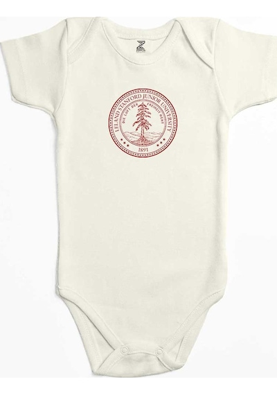 Zepplin Giyim Stanford University Circle Logo Ekru Bebek Body Zıbın