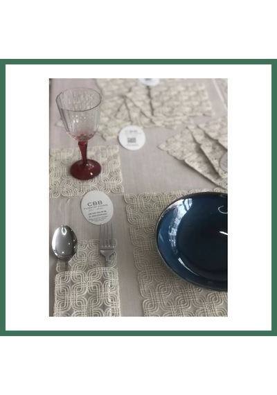 En-cag Sofra Takımı Orion Gardenya Keten Yemek Takımı 160x260 Masa Seti 26 Parça Runner Set Kapiçino Bss