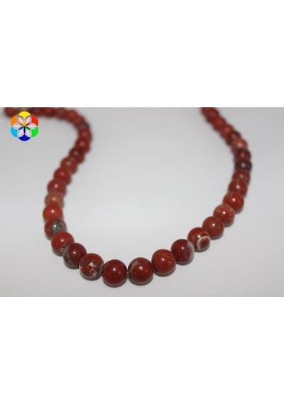 Yasam Tohumu Jasper Taşı Yarım Dizi 10 MM 14255 18 CM Çok Renkli
