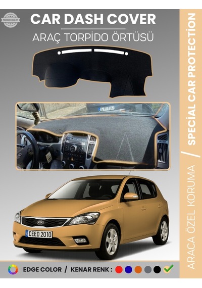 Kia Ceed 2006-2012 Torpido Örtüsü Ön Panel Torpido Koruma Tam Uyum Tam Uyum Kaymaz Kolay Montaj - 493 Stiloto
