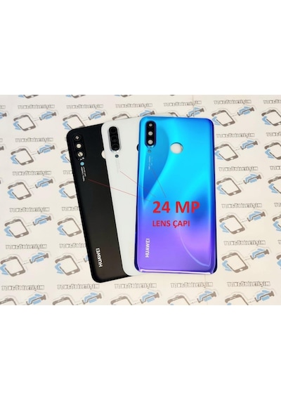 Tkgz - P30 Lite Arka Pil Batarya Kapağı ( Kamera Lensli 24 Mp ) (519535668) Mavi