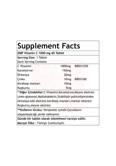 Dmp Vitamin C Vitamini 1000 Mg Çinko Kara Mürver Ekinezya