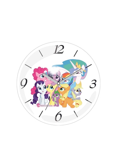 My Little Pony Free Sessiz Akar Bombeli Gerçek Cam Duvar Saati Siyah