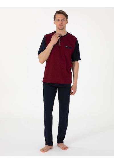 Pierre Cardin Erkek Kısa Kol 3'lü Şortlu Jakarlı Pijama Takım Kutulu Damat Çeyiz Set Bordo Pierre Cardin Erkek Kısa Kol 3'lü Şortlu Jakarlı Pijama Takım Kutulu Damat Çeyiz Set Bordo
