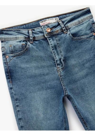 Koton Yüksek Bel Skinny İndigo Kadın Jean Pantolon 6wal40026md Indigo