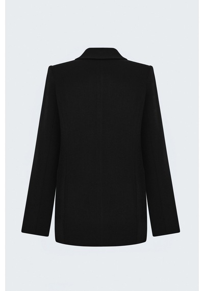 Sateen Klasik Ceket - Siyah-137971