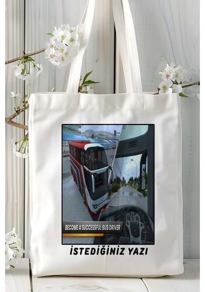 Art Hediye Bus Smilator Mobil Oyun Baskılı Omuz Çanta Çift Tafaflı Baskı Kişiye Özel 5 Çok Renkli