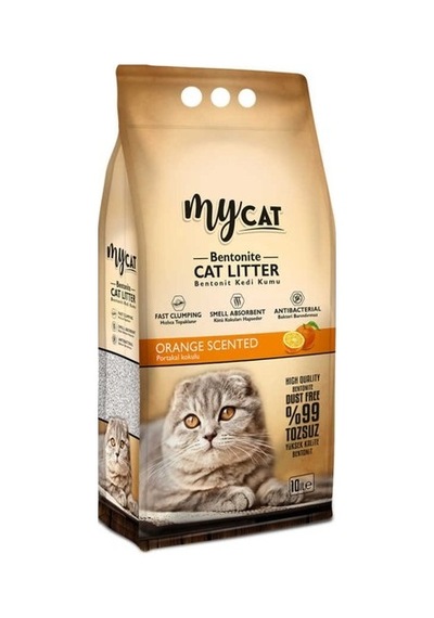 Mycat Portakal Kokulu İnce Topaklaşan Bentonit Kedi Kumu 10 L