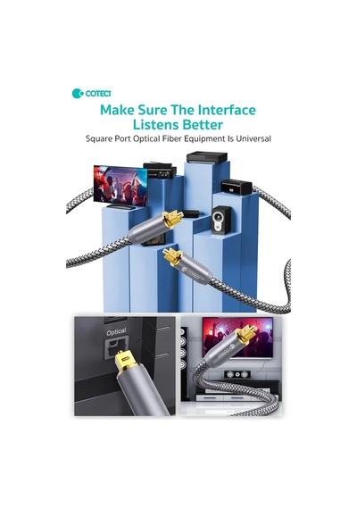 Delux Serisi Coteci 1m Fiber Optik Ses Kablosu Kablo