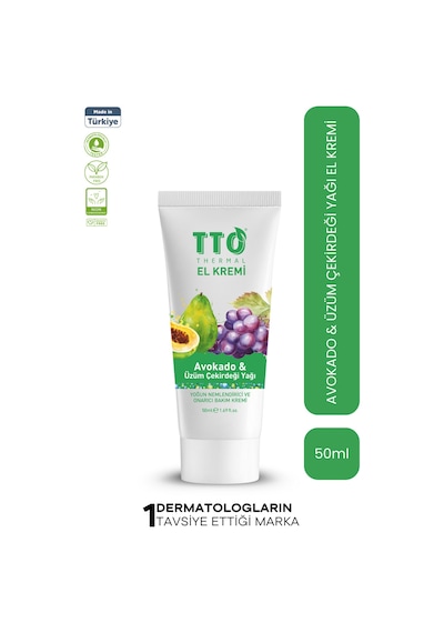 Tto Avokado & Üzüm Çekirdeği Yağlı El Kremi – Besleyici ve Yumuşatıcı Bakım 50 Ml
