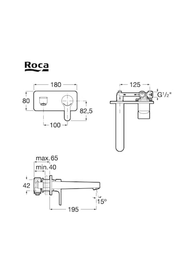 Roca L20 Ankastre Lavabo Bataryası Duş Seti A5A3L09C00