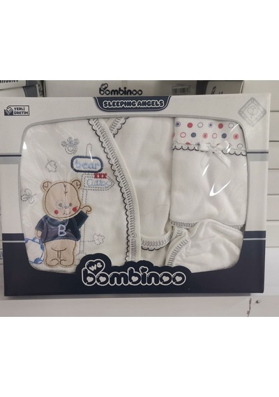Bambinoo Bambino Lacivertli 5 Li Zıbın Seti Hastane Çıkışı Pamuklu Lacivert