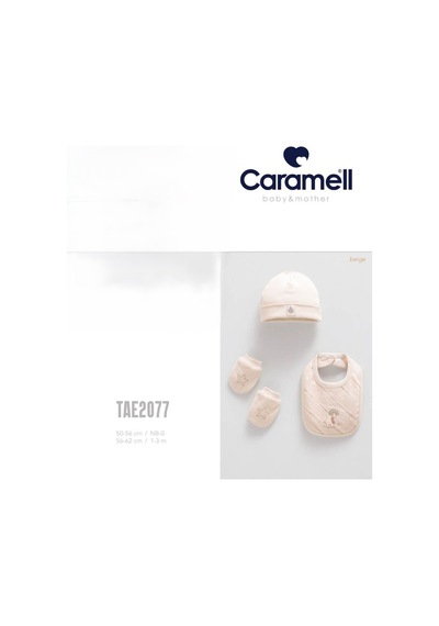 Caramell My Baby Kumsal 4lü Takım Aksesuar Eldiven Önlük Bere Good Baby 2077 Bej Bej