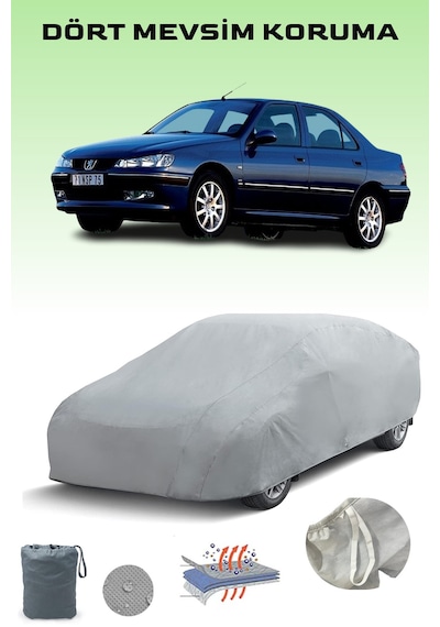 Gri Peugeot 406 1999 - 2004 Araba Brandası, Oto Örtüsü, Araba Çadırı Gri