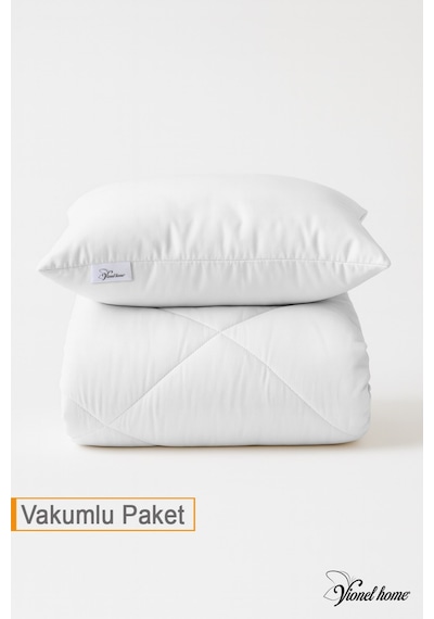 Ecotermo Beyaz Bebek Yorganı 95x145 CM + 1 Adet 35x45 Bebek Yastığı Yumuşak ve Nefes Alabilen