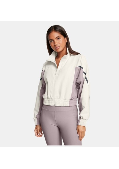 Kadın Ua Unstoppable Crop Ceket 1386479-110 Summit White Black Beyaz - Siyah