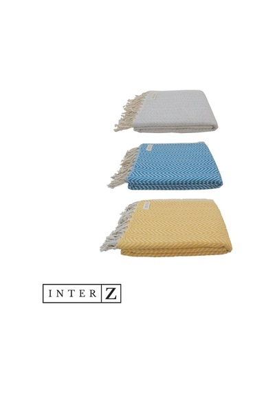3'lü Set Peştemal Plaj Havlusu , %100 Pamuk , Xxl 100x180cm, Marmaris, Sarı-gri-mavi