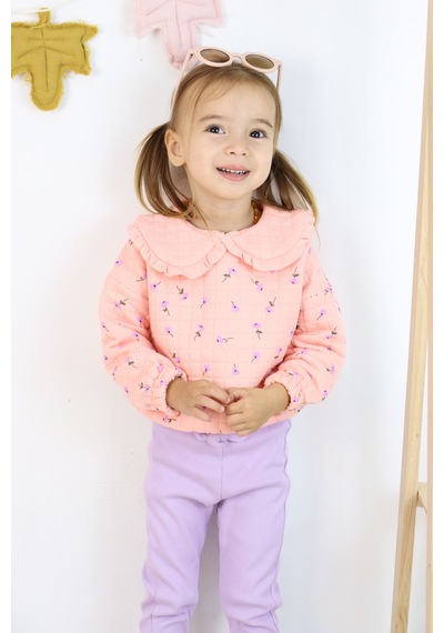 Harika Kids Kız Çocuk Orta Kalınlıkta Taytlı Takım Pembe
