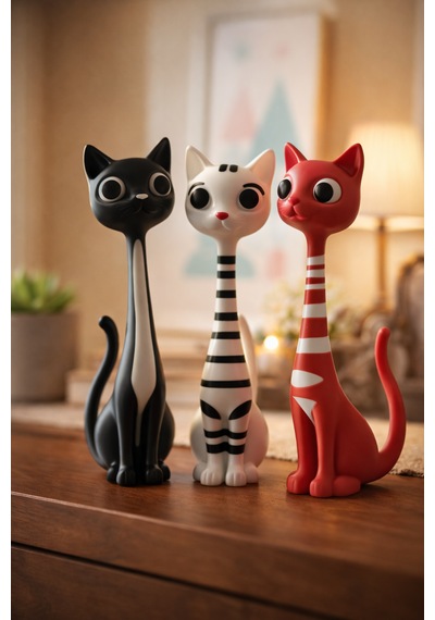 Dekoratif Kedi Biblo Modern Kedi Figürü Tekli