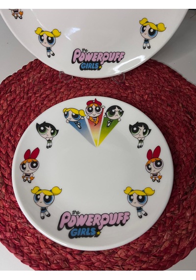 6 Parça Power Puff Girls Model Çocuk Bebek Yemek Takımı Beslenme Seti Çok Renkli