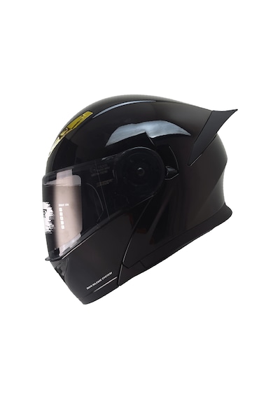 Fazer 965 Çene Açılır Kask Siyah Siyah Camlı+güneş Vizörlü Parlak Siyah