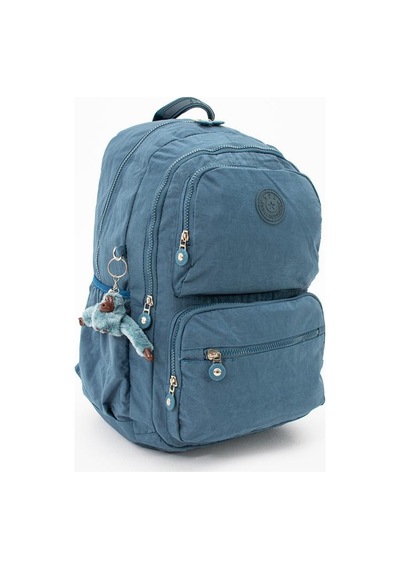 Baginn Kadın Sırt Çantası Hafif Kumaş Çok Cepli Kabin Boy Seyahat Çantası 43 30 Cm Unisex Okul Çantası Mavi