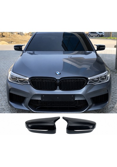 Bmw 5 Serisi G30 2017+ Yarasa Ayna Kapağı Parlak Siyah Sportif Yan Ayna Kaplaması