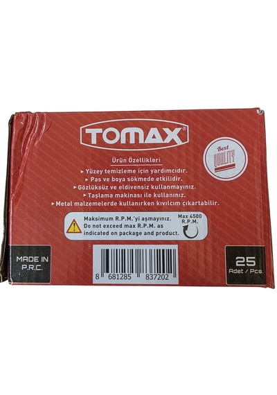 Tomax 17 Mm Pimli Saçaklı Kalem Fırça 25 Adet