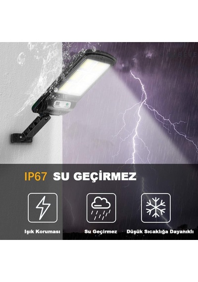 Solar Güneş Enerjili Bahçe Led Aydınlatma 120 Led Aydınlatma Uzaktan Kumandalı Hareket Sensörlü Gece Sensörlü