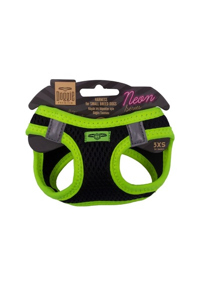 Doggie Havalı Dokuma Neon Serisi Küçük Irk Göğüs Tasması Sarı 3XS Sarı