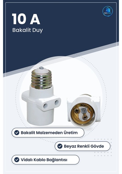 Bakalit Pazarıcı Duy Fişi 10 A Elektrik Tesisat Aydınlatma Armatü