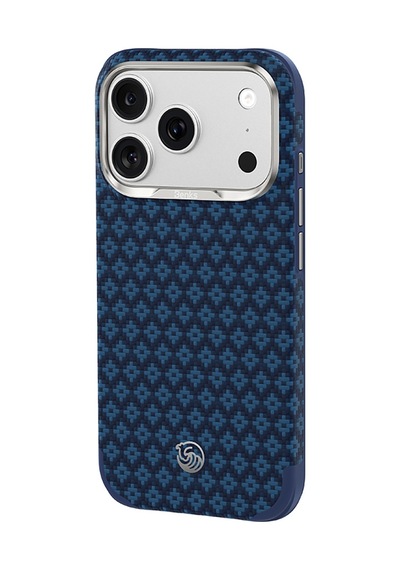 Apple Uyumlu iPhone 18 Pro Kılıf M-safeli Yükseltilmiş Çerçeveli Benks Armorgrid Armoredge X9 Kevlar Karbon Laciv Lacivert