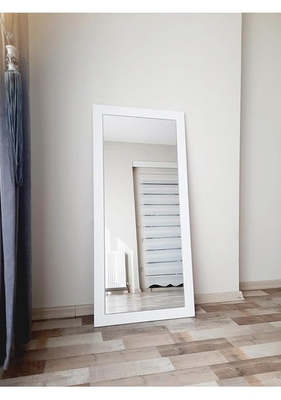 Dfn Wood Mdf Dikdörtgen Beyaz Duvar Salon Boy Aynası 140x60 Cm Çok Renkli